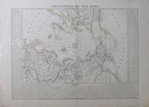 Carta Generale Del Polo Artico [Original Hand-Coloured 1844 Map]