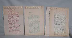 3 Autograph letters to Francis Bickley on four Pages (September 1925?- April 1926)