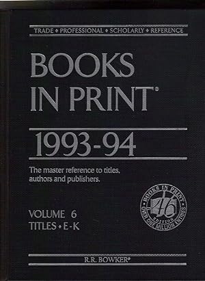 Books In Print 1993-94 / Volume 6 / Titles E-K