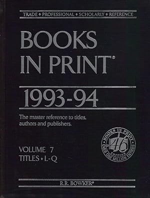 Books In Print 1993-94 / Volume 7 / Titles L-Q