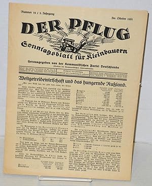 Der Pflug: Sonntagsblatt für Kleinbauern 3 Jahrgang, Nummer 19