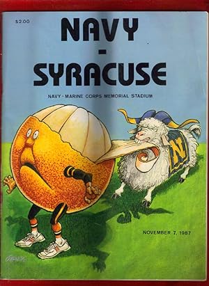 Syracuse University vs Navy Football Game Program, November 7, 1987