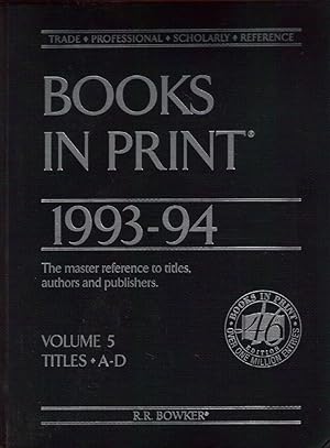 Books In Print 1993-94 / Volume 5 / Titles A-D
