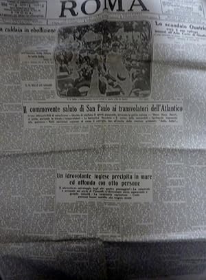 "ROMA Prima Edizione Giovedì 5 Febbraio 1931 IL COMMOVENTE SALUTO DI SAN PAOLO AI TRASVOLATORI DE...