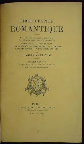 Bibliographie romantique. - Lettre inédite de Philothée O'Neddy. - Catalogue d'une belle et nombr...