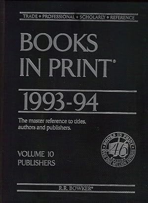 Books In Print 1993-94 / Volume 10 / Publishers