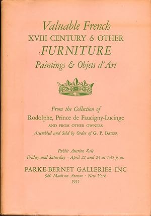 Valuable French XVIII Century & Other Furniture, Paintings & Objets d'Art, From the Collection of...