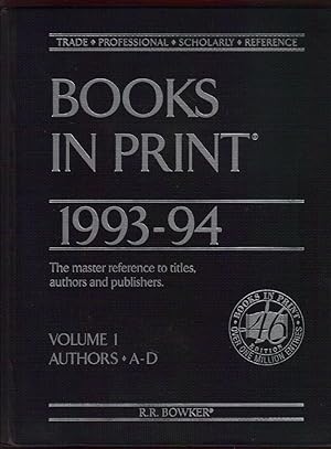 Books In Print 1993-94 / Volume 1 / Authors A-D