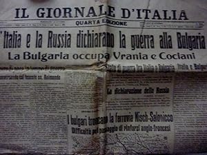 "IL GIORNALE D'ITALIA Mercoledì 20 Ottobre 1915 L'ITALIA E LA RUSSIA DICHIARANO GUERRA ALLA BULGA...