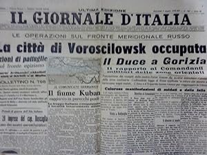 "IL GIORNALE D'ITALIA Ultima Edizione Mercoledì 5 Agosto 1942 XX - LE OPERAZIONI SUL FRONTE MERID...