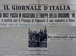 "IL GIORNALE D'ITALIA Ultima Edizione Giovedì 10 Ottobre 1940 XVIIII IL DUCE PASSA IN RASSEGNA LE...