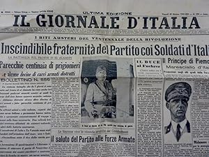 "IL GIORNALE D'ITALIA Ultima Edizione Venerdì 30 Ottobre 1942 - XXI I RITI AUSTERI DEL VENTENNALE...