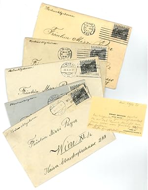Sammlung von 5 eigenh. Briefen und Briefkarten mit eh. U. sowie 1 gedr. Visitkarte mit eh. U.