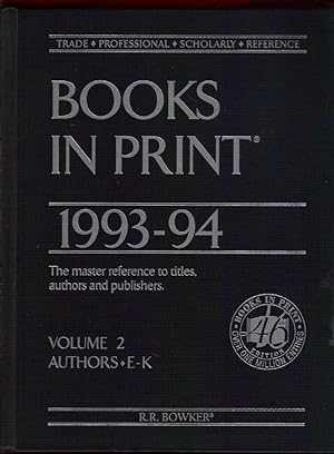 Books In Print 1993-94 / Volume 2 / Authors E-K