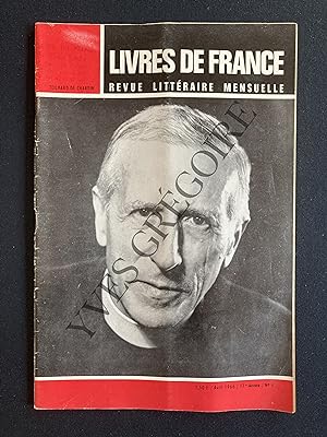 LIVRES DE FRANCE (revue littéraire mensuelle)-AVRIL 1966