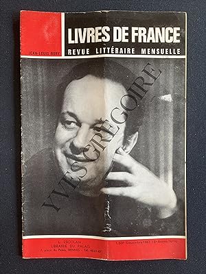 LIVRES DE FRANCE (revue littéraire mensuelle)-DECEMBRE 1967