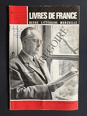 LIVRES DE FRANCE (revue littéraire mensuelle)-JANVIER 1965