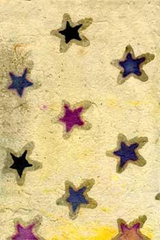 Handmade Paper and Collage with Stars.