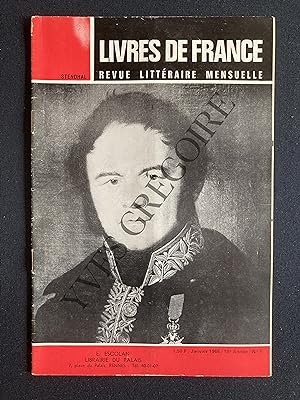 LIVRES DE FRANCE (revue littéraire mensuelle)-JANVIER 1968