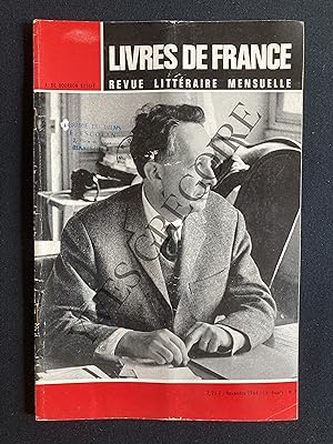LIVRES DE FRANCE (revue littéraire mensuelle)-NOVEMBRE 1964