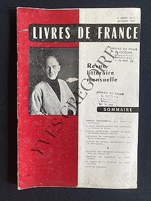 LIVRES DE FRANCE (revue littéraire mensuelle)-OCTOBRE 1957
