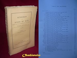 Mémoires de Marie Dubois - Sieur de Lestourmière et du Poirier - Gentilhomme servant du roi Valet...