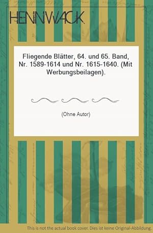 Fliegende Blätter, 64. und 65. Band, Nr. 1589-1614 und Nr. 1615-1640. (Mit Werbungsbeilagen).