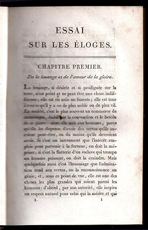 Essai sur les Eloges - Eloges de Marc-Aurèle et de Henri-François d'Aguesseau [inclus dans Choix ...