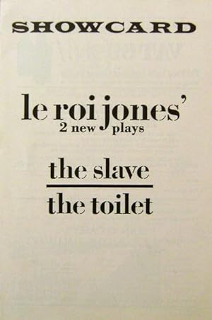 The Slave & The Toilet; 2 New Plays (Signed Showcard Program Guide)