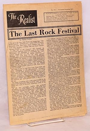 The realist [no.91-C] November-December 1971. The Last Rock Festival by Claudia Dreifus