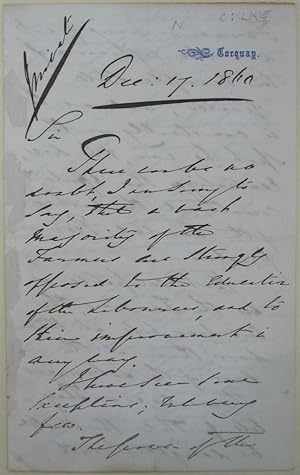 Autographed Letter Signed "Shaftesbury"