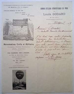 Autographed Letter in French Signed by the Ballooning Pioneer