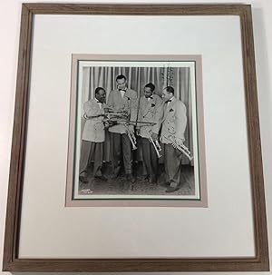 Framed Signed Photograph of Lionel Hampton's brass section