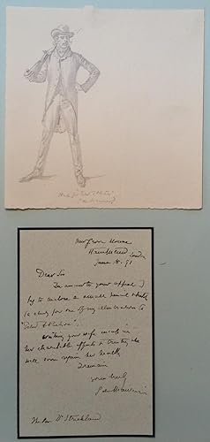 Autographed Letter Signed with Original Pencil Sketch