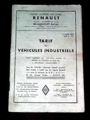 Renault - Tarif des Véhicules Industriels
