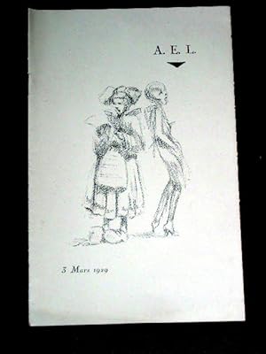 Programme de l'AEL - 3 Mars 1929 - paire de Chansons, Choeur de Vacher, Chanson de P., Pas de res...