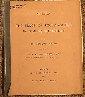 An Essay On The Place Of Ecclesiasticus In Semitic Literature
