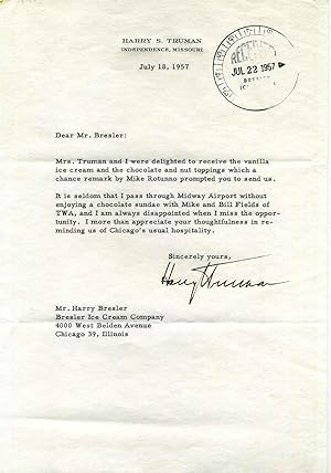 Typed Letter Signed by Harry S. Truman.