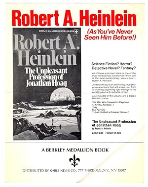 Berkely Medallion Promotional Sheet, 1976, for The Unpleasant Profession of Jonathan Hoag (scienc...