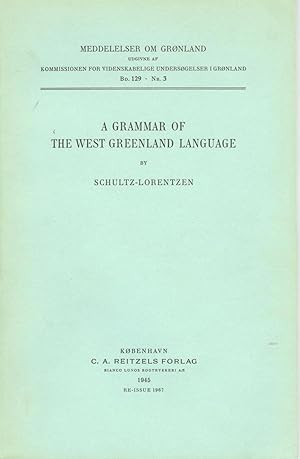 A Grammar of the West Greenland Eskimo Language