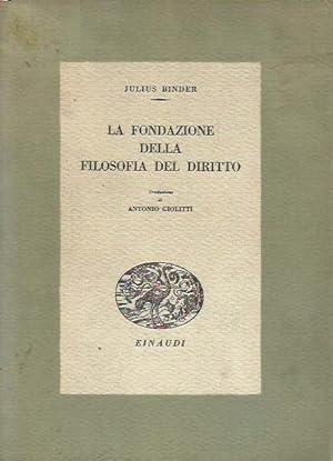 La fondazione della filosofia del diritto. Traduzione di A. Giolitti