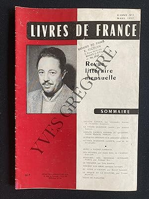 LIVRES DE FRANCE (revue littéraire mensuelle)-MARS 1957