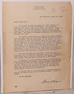 Letter to Fellow Democrats; San Francisco, April 21, 1928