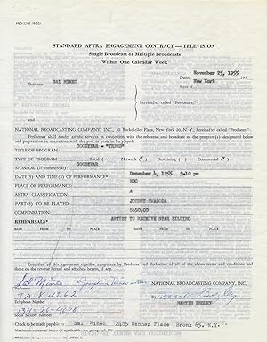 Typed Document Signed, 4to, New York, November 25, 1955