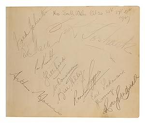 A detached autograph album leaf (165 × 200 mm) signed in pencil by the NSW team for the match aga...