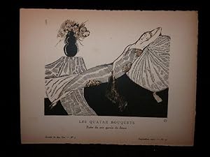 Les Quatre bouquets. Robe du soir garnie de fleurs. (La Gazette du Bon ton, n°7 - Année 1920. Pla...