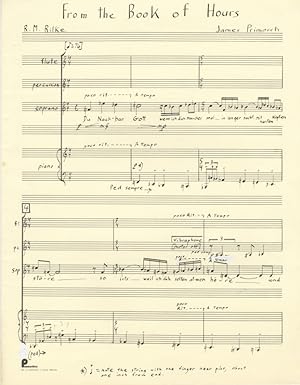 From the Book of Hours. Du, nachbar Gott. A song cycle for soprano and orchestra. [Autograph manu...