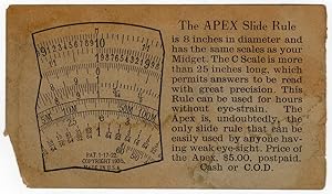 Apex Slide Rule Ad Card (ephemera)