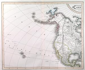 AMERICA. Large map of the American hemisphere, printed on 4double sheets, not joined.