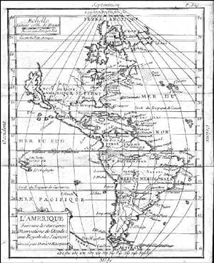 LAMERIQUE SUIVANT LES DERNIERES OBSERVATIONS.. Map of North and South America. California is s...